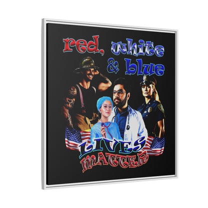 rw&b lives matter - framed canvas art (black)