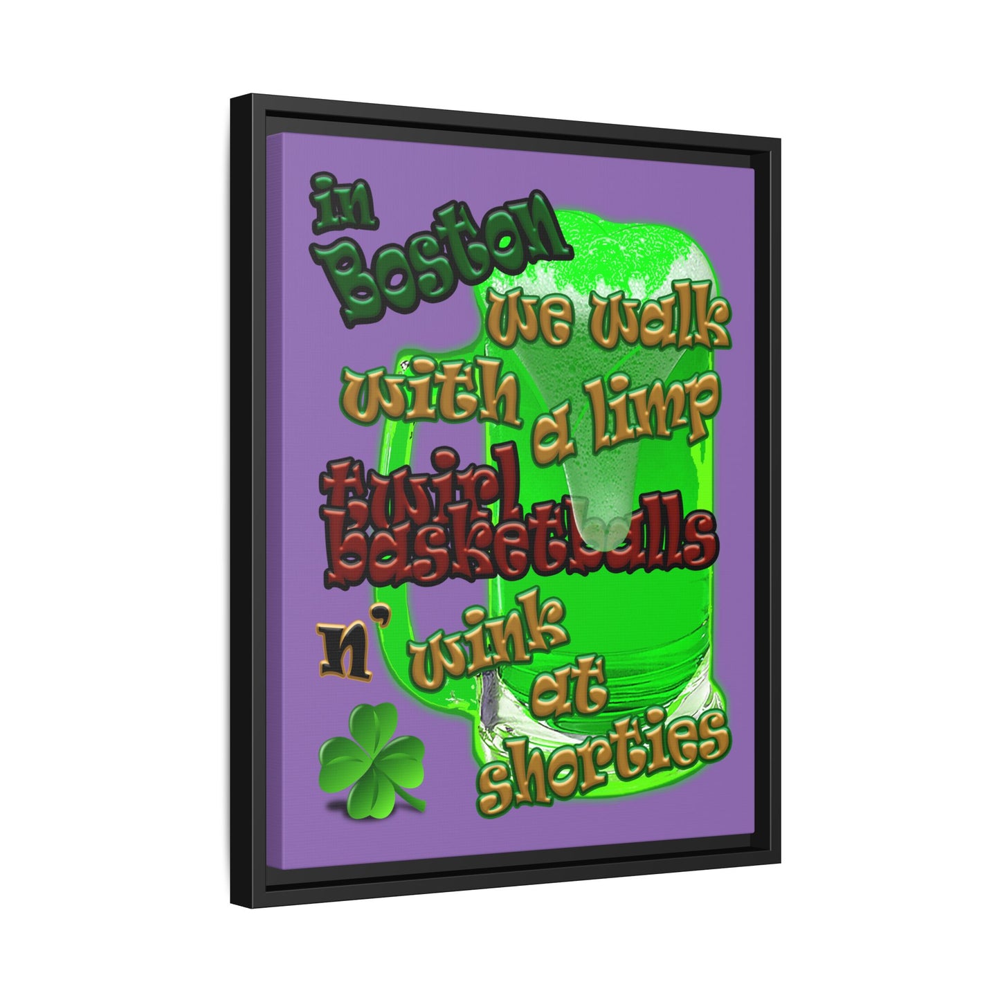 celtics logo - framed canvas art (light purple)