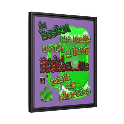 celtics logo - framed canvas art (light purple)