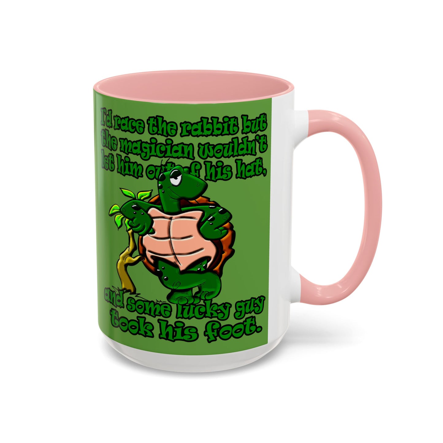 turtle race - Accent Mug (green)