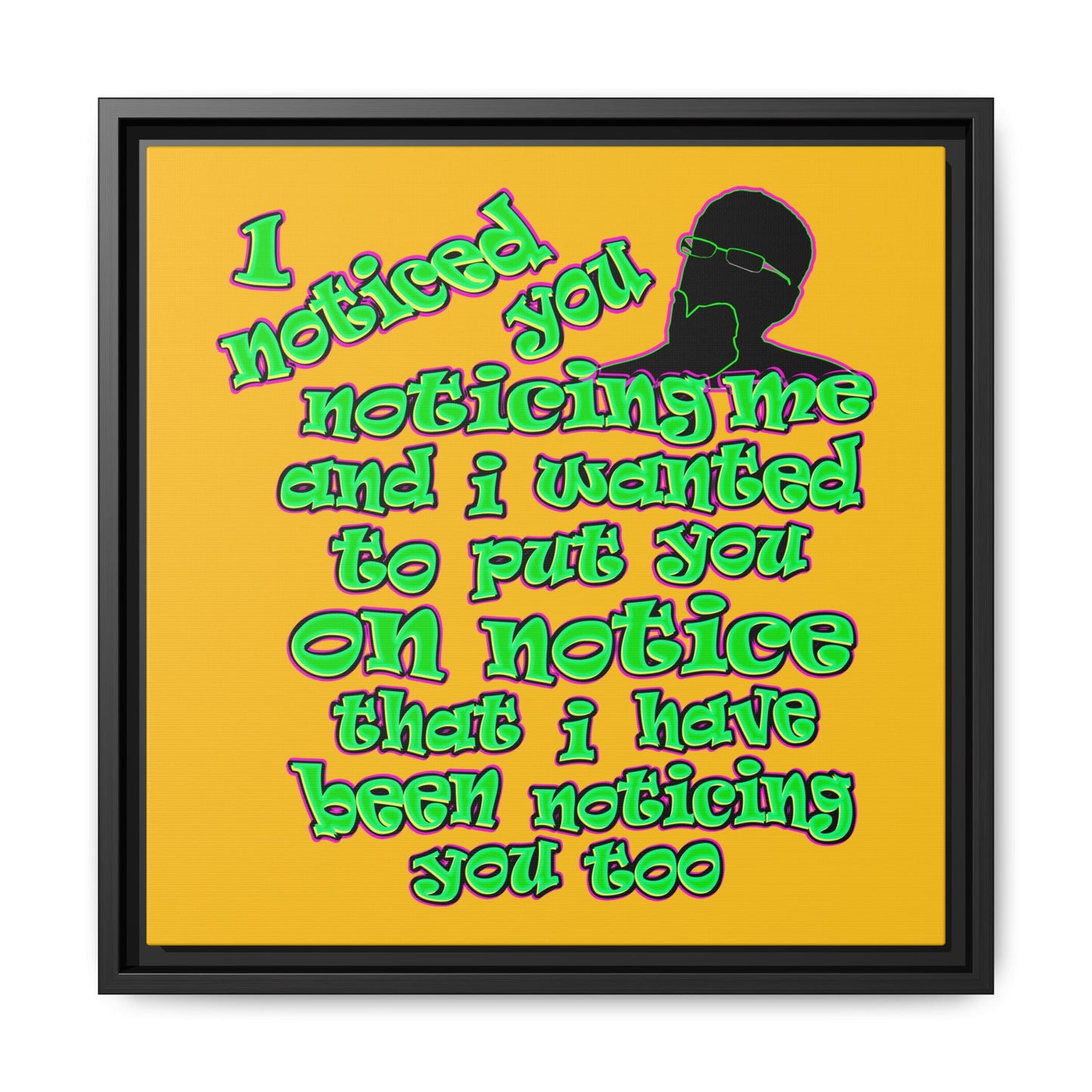noticed you noticing - framed canvas art (yellow)