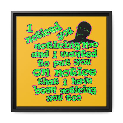 noticed you noticing - framed canvas art (yellow)
