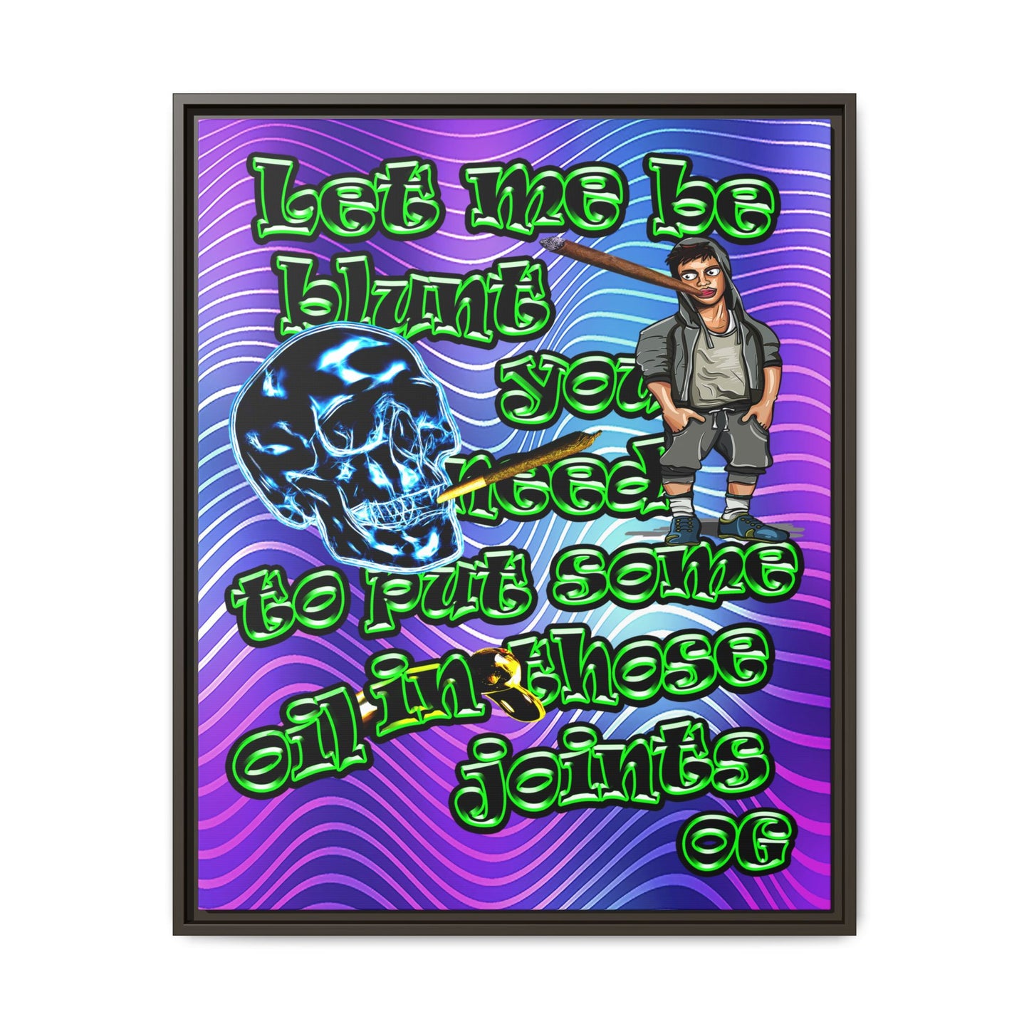 og - framed canvas art (purple wave)