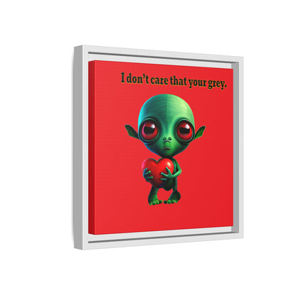 I don't care that your grey - framed canvas art (red)