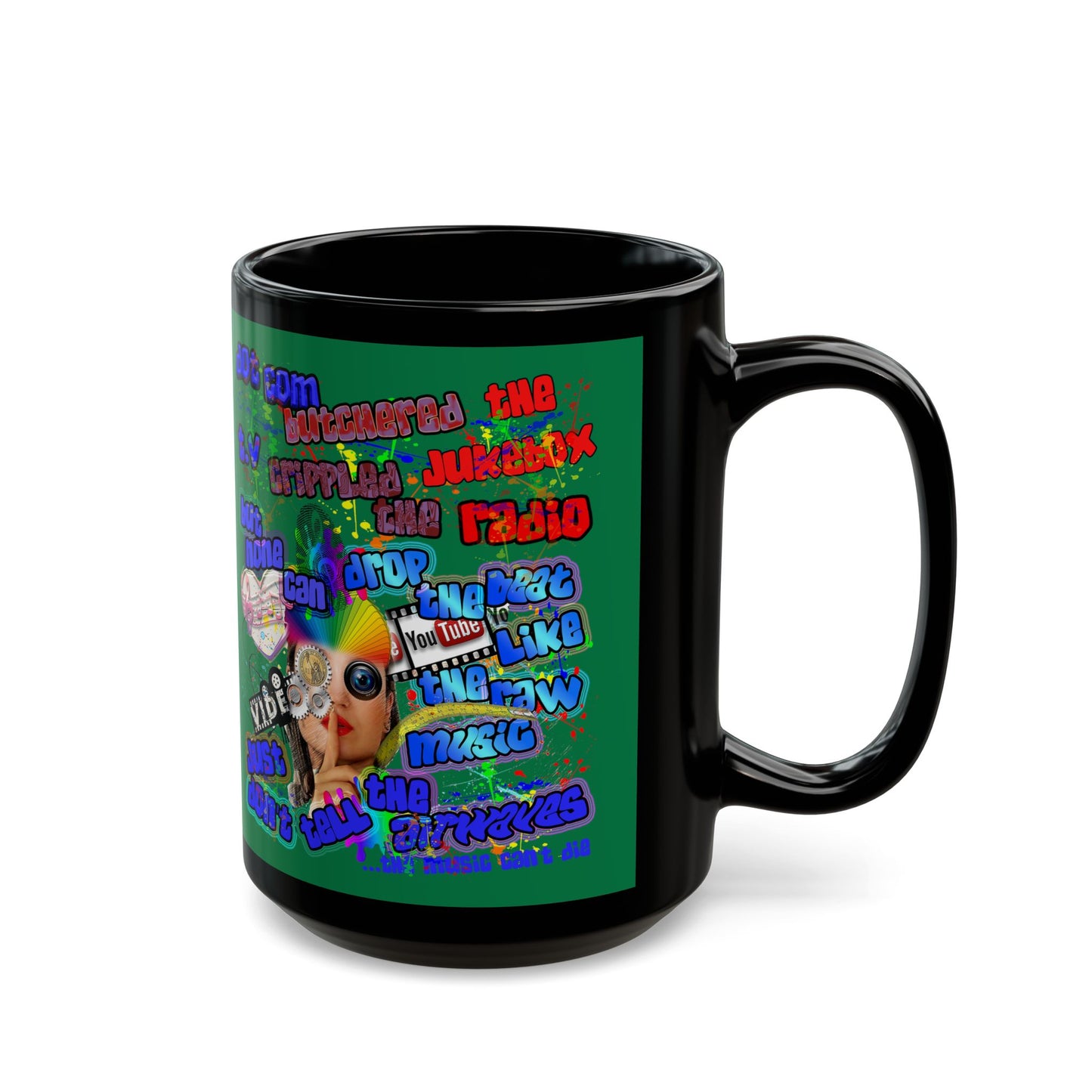 drop the beat - Black Mug (dark green)