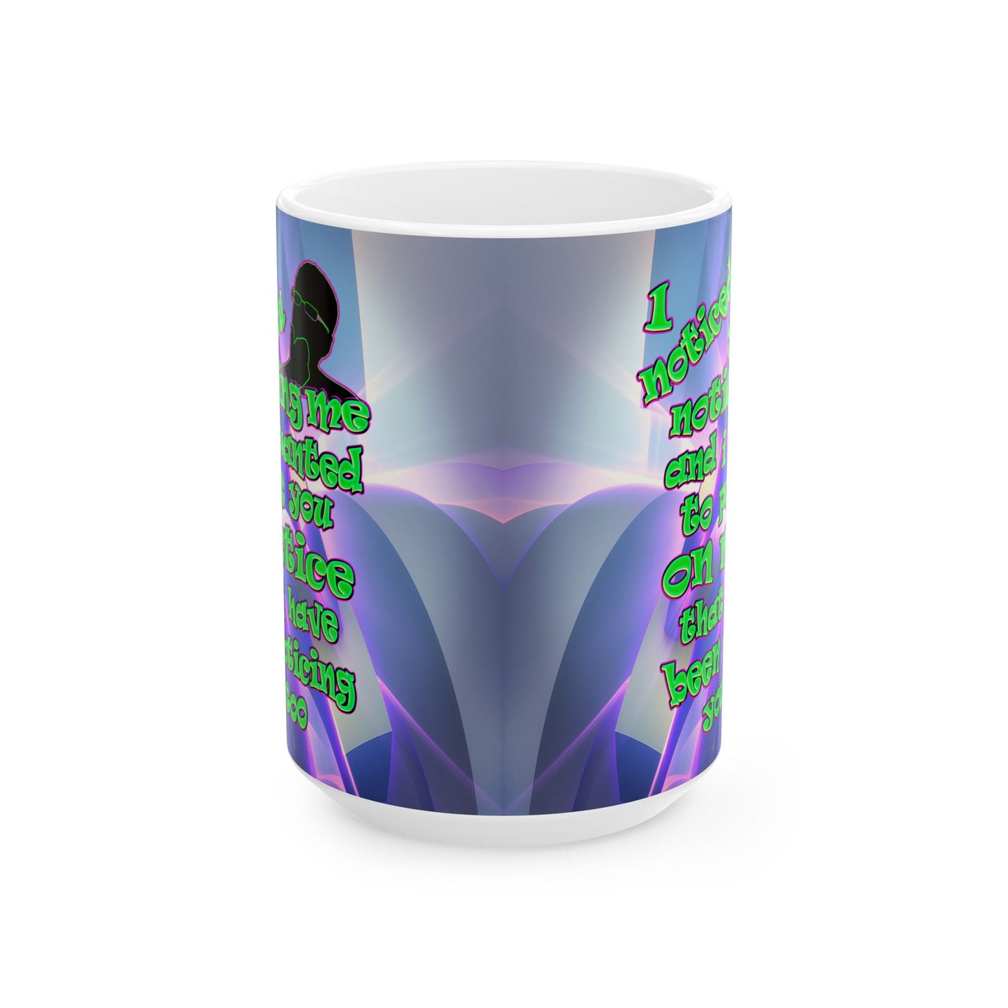noticed you noticing - White Mug (grey-pink wave)