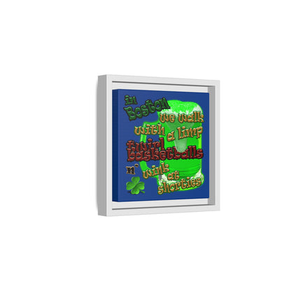 celtics logo - framed canvas art (dark blue)