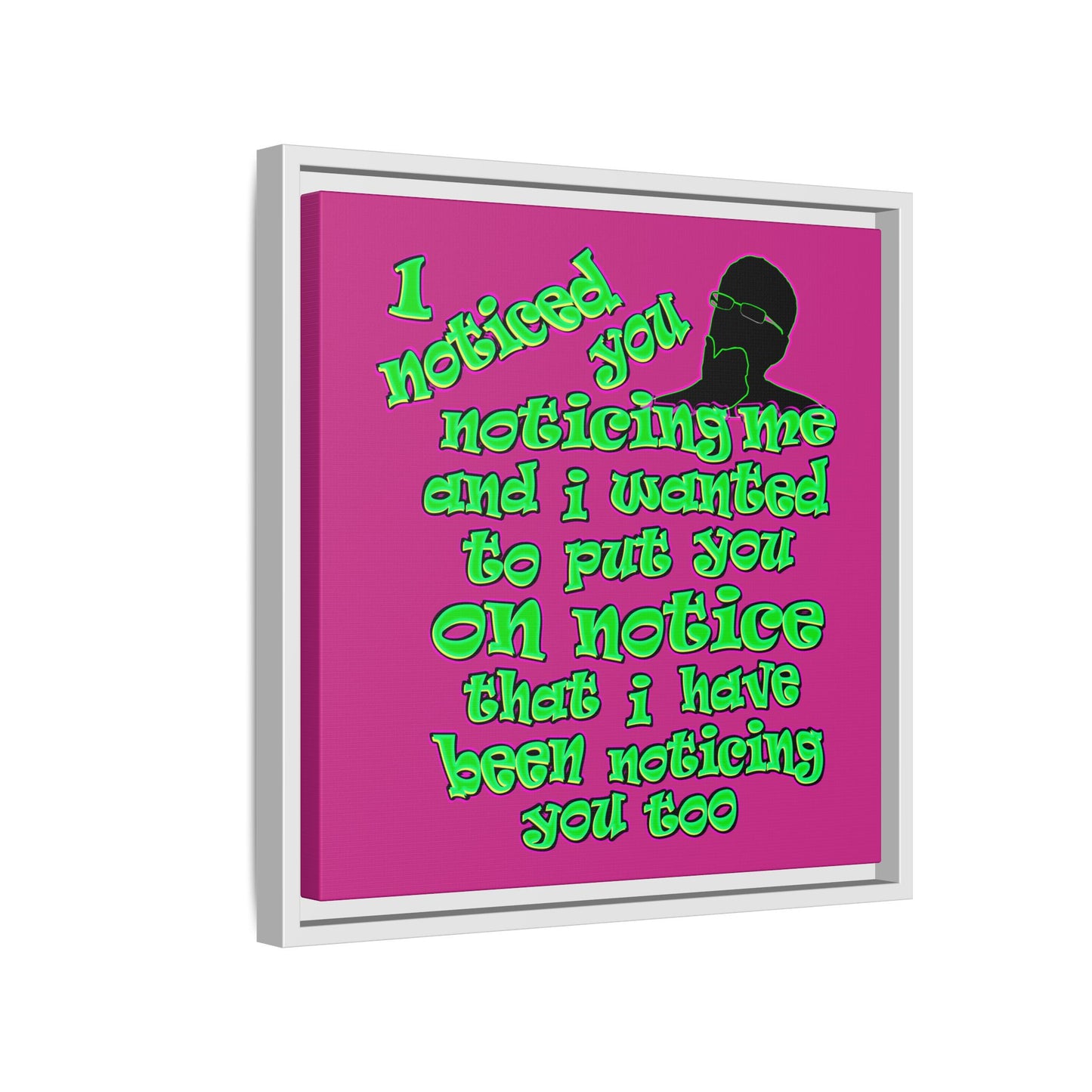 noticed you noticing - framed canvas art (pink)