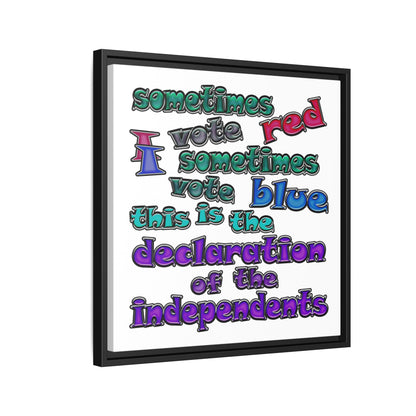 declaration of the independents - framed canvas art (white)