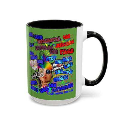 drop the beat - Accent Mug (green)