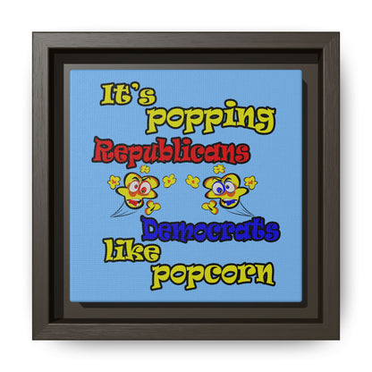 popping like popcorn - framed canvas art (light blue)