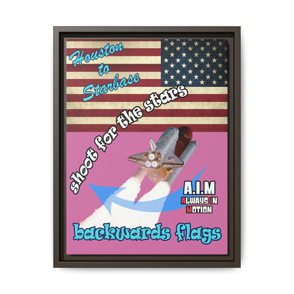shoot for the stars - framed canvas art (light pink)