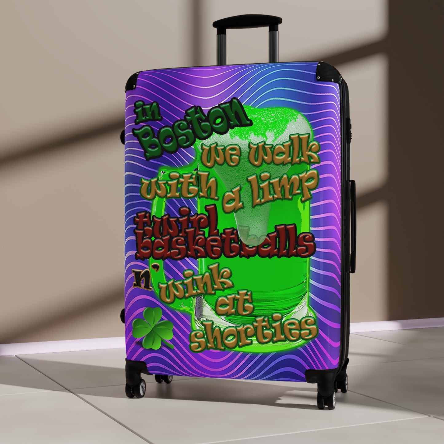 celtics logo - Suitcase (purple wave)