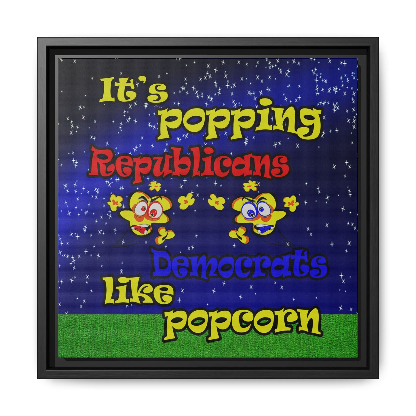 popping like popcorn - framed canvas art ('snoops' background)