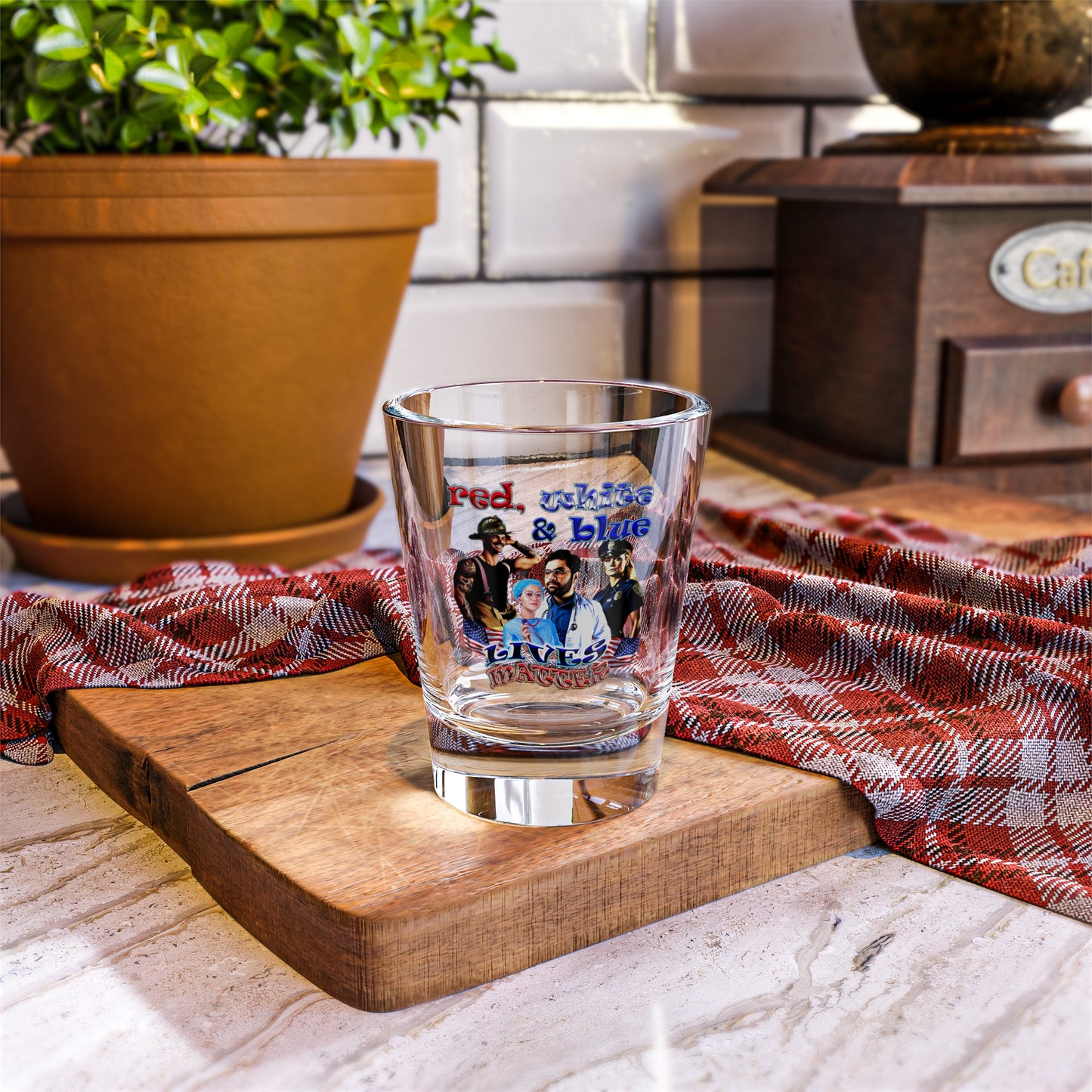 rw&b lives matter - Shot Glass