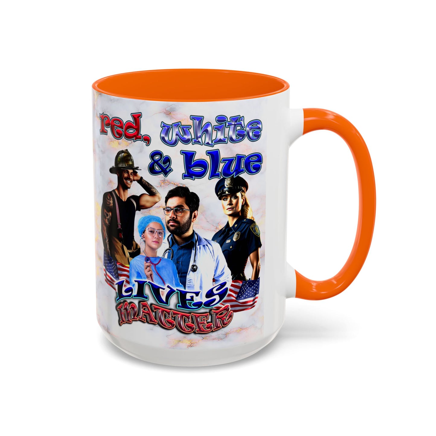 rw&b lives matter - Accent Mug (white marble)