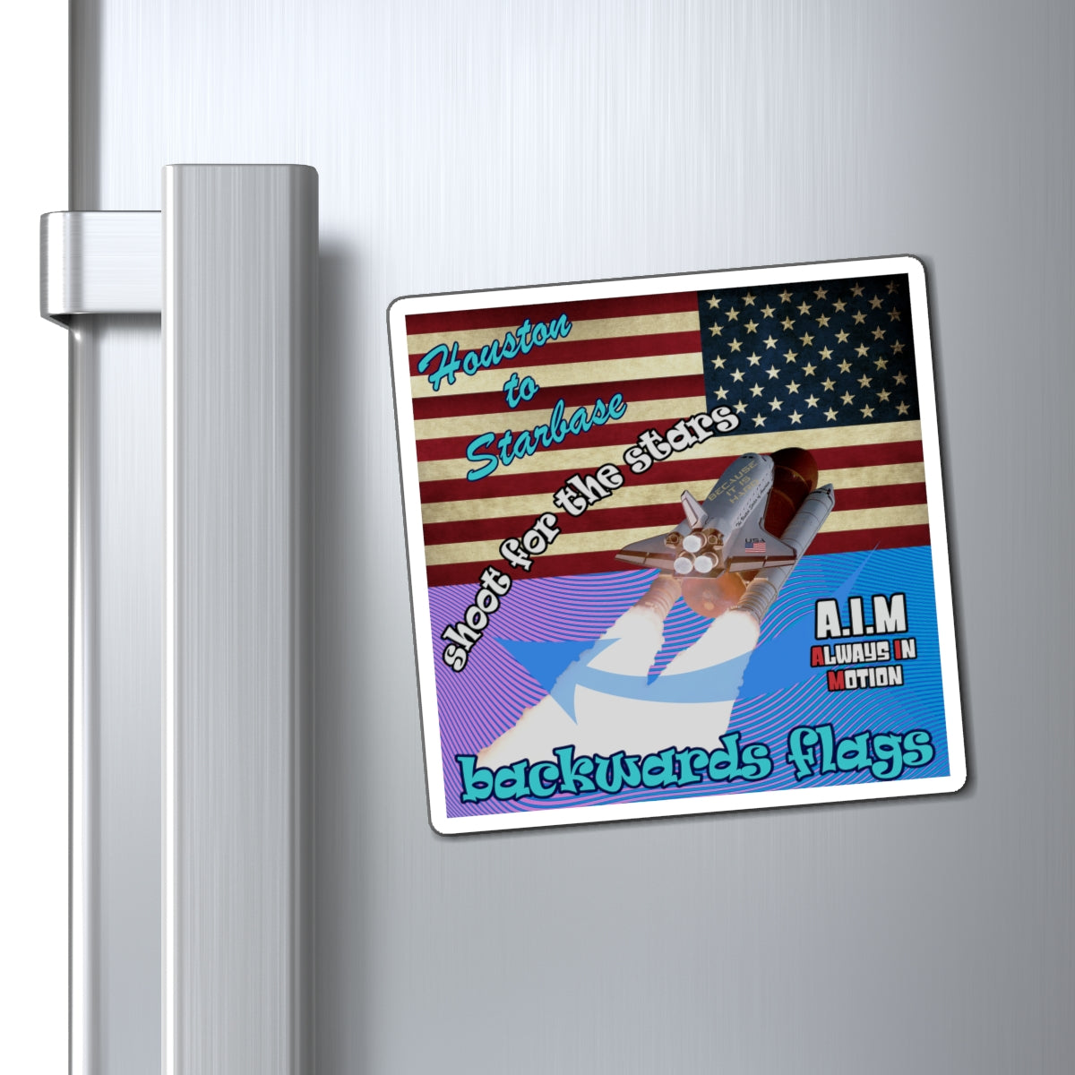 shoot for the stars - Magnets - (light blue-purple wave)