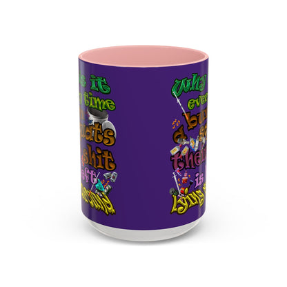 the bum's shit - Accent Mug (purple)