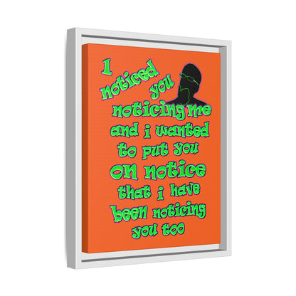 noticed you noticing - framed canvas art (orange)