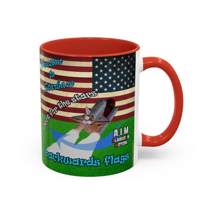 shoot for the stars - Accent Mug (green turf)