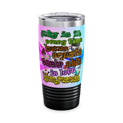 the bum's shit - Ringneck Tumbler, 20oz (light blue-pink wave)