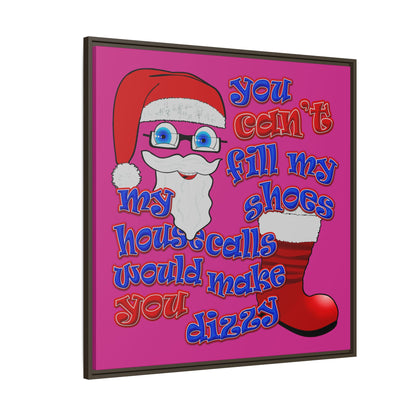 santa's shoes - framed canvas art (pink)