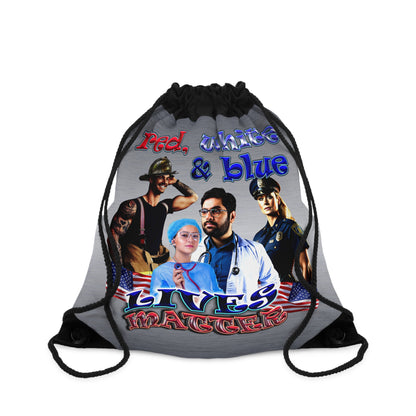 rw&b lives matter - Drawstring Bag (brushed nickel)