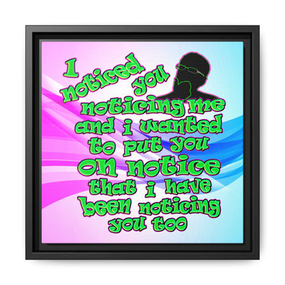noticed you noticing - framed canvas art (light blue-pink wave)