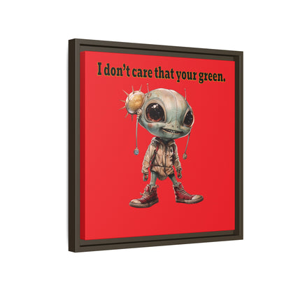 I don't care that your green - framed canvas art (red)