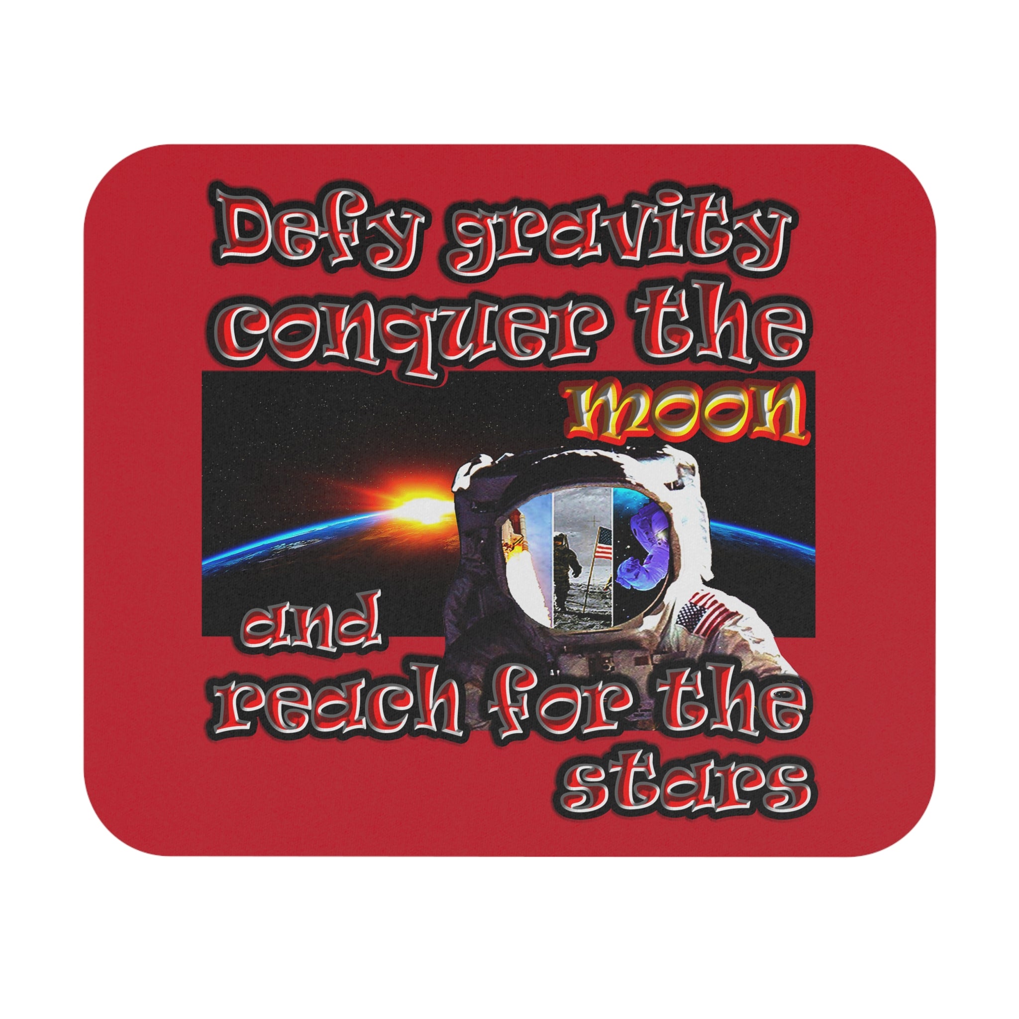 defy conquer reach - Mouse Pad (Rectangle) (dark red)