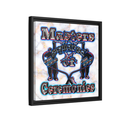 em cee squared - framed canvas art (white marble)