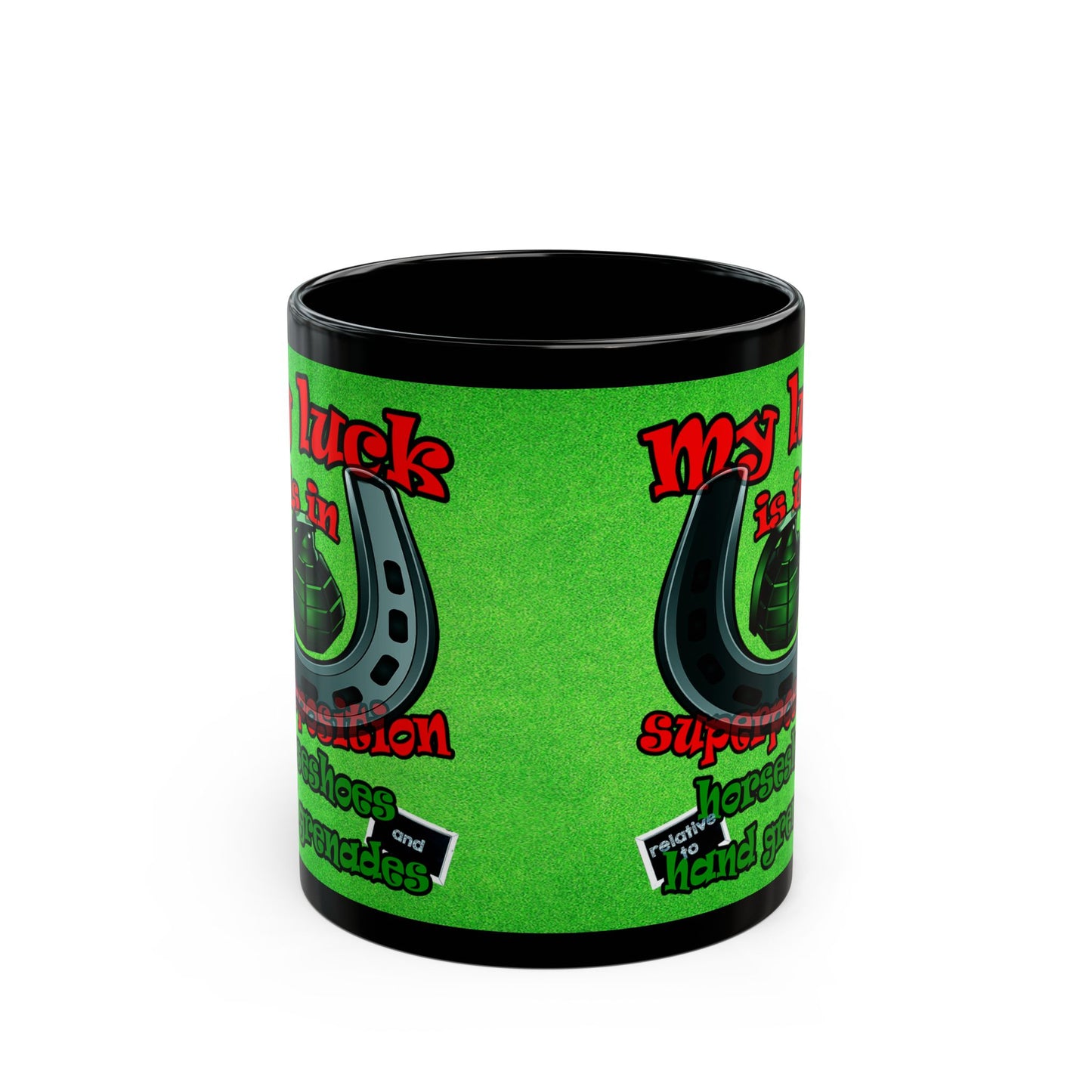my luck - Black Mug (green turf)
