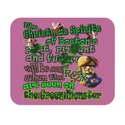 christmas spirits of boston - Mouse Pad (Rectangle) (light pink)