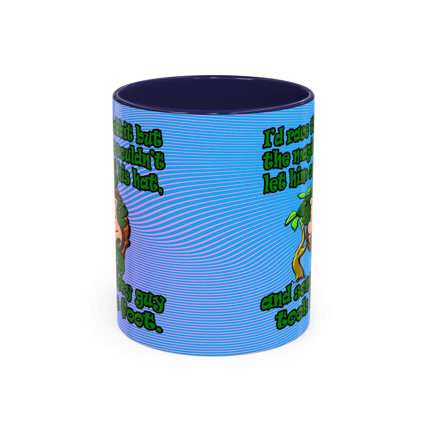 turtle race - Accent Mug (light blue-purple wave)