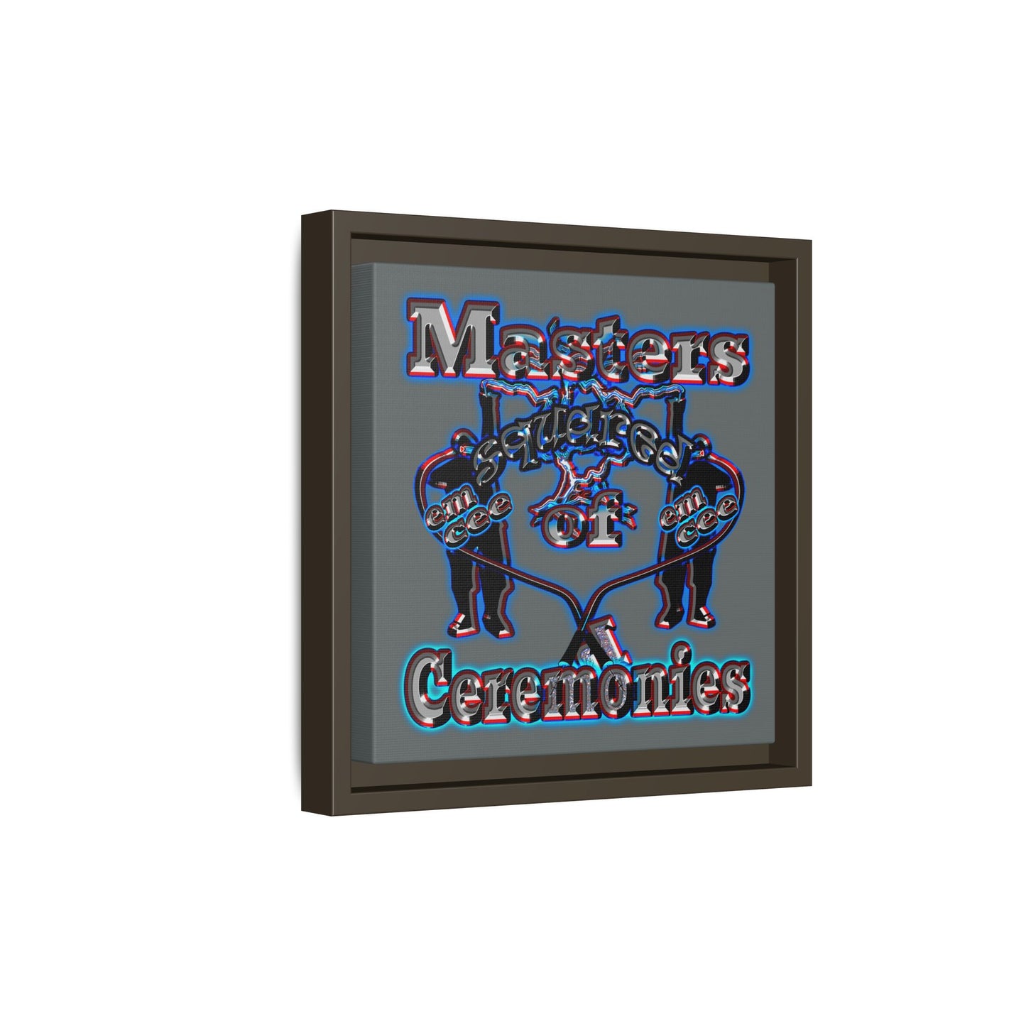 em cee squared - framed canvas art (dark grey)