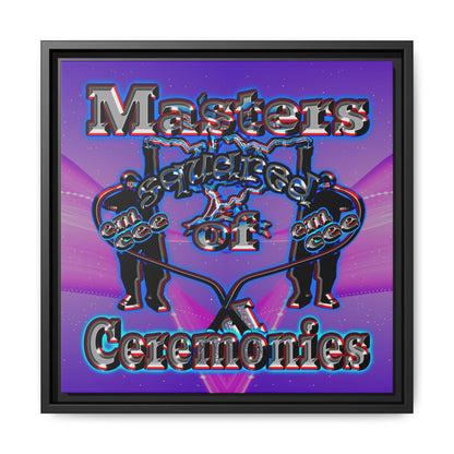 em cee squared - framed canvas art (purple-pink wave)