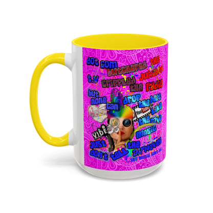 drop the beat - Accent Mug (pink swirl)