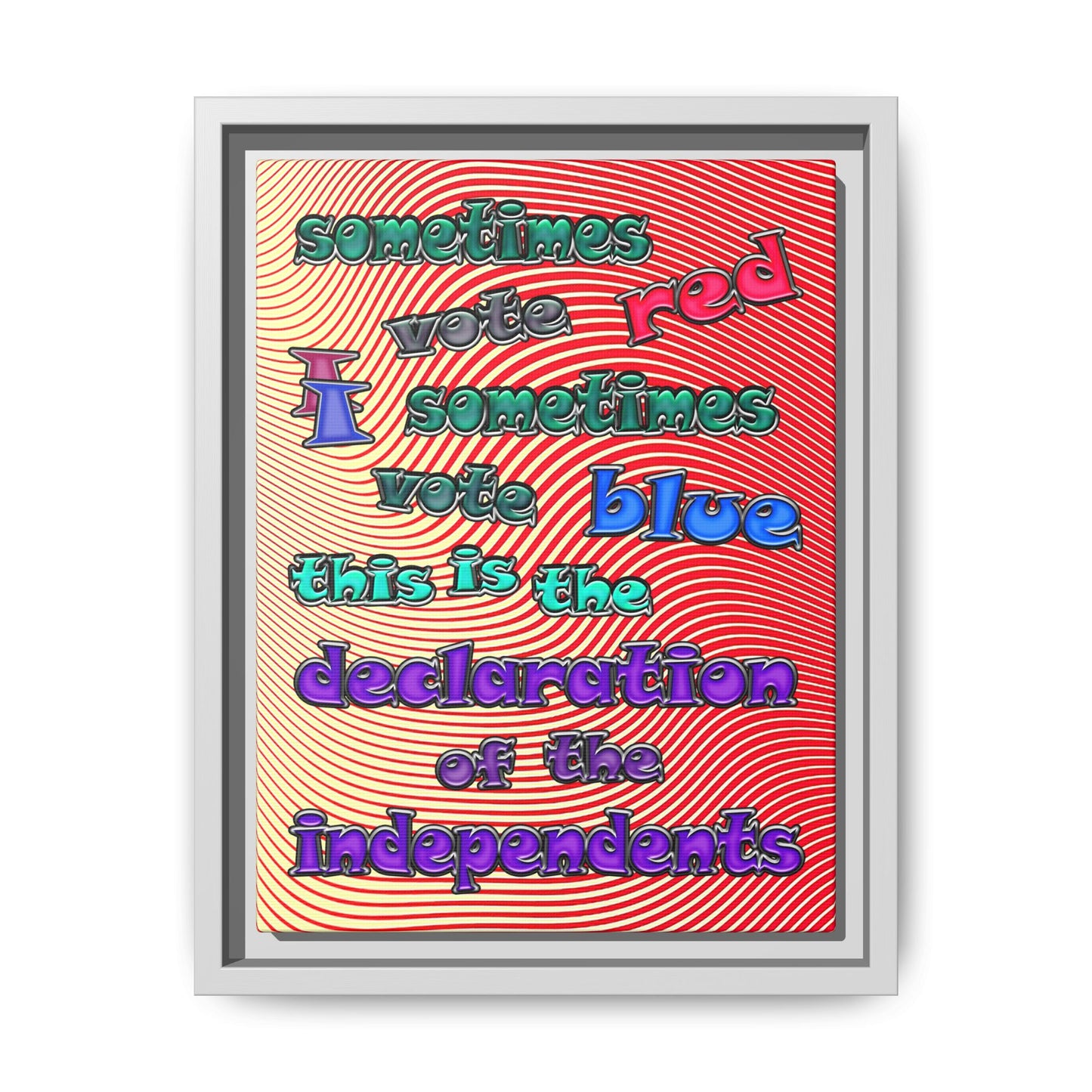 declaration of the independents - framed canvas art (yellow-orange wave)