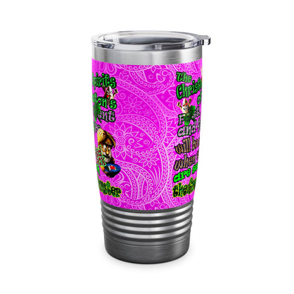 christmas spirits of boston - Ringneck Tumbler, 20oz (pink swirl)