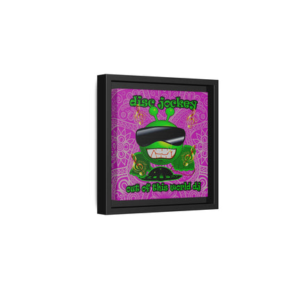 disc jockey - framed canvas art (pink swirl)