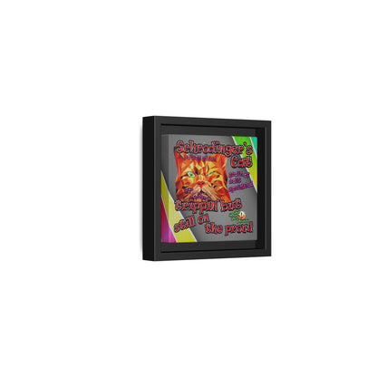 schrodinger's cat - framed canvas art (rainbow split)