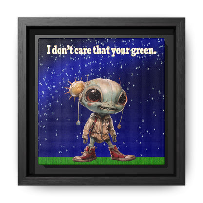 I don't care that your green - framed canvas art ('snoops' background)