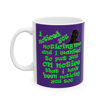 noticed you noticing - White Mug (purple)