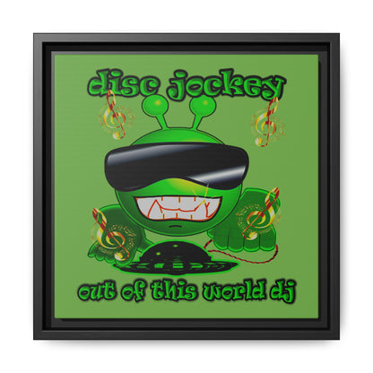 disc jockey - framed canvas art (green)