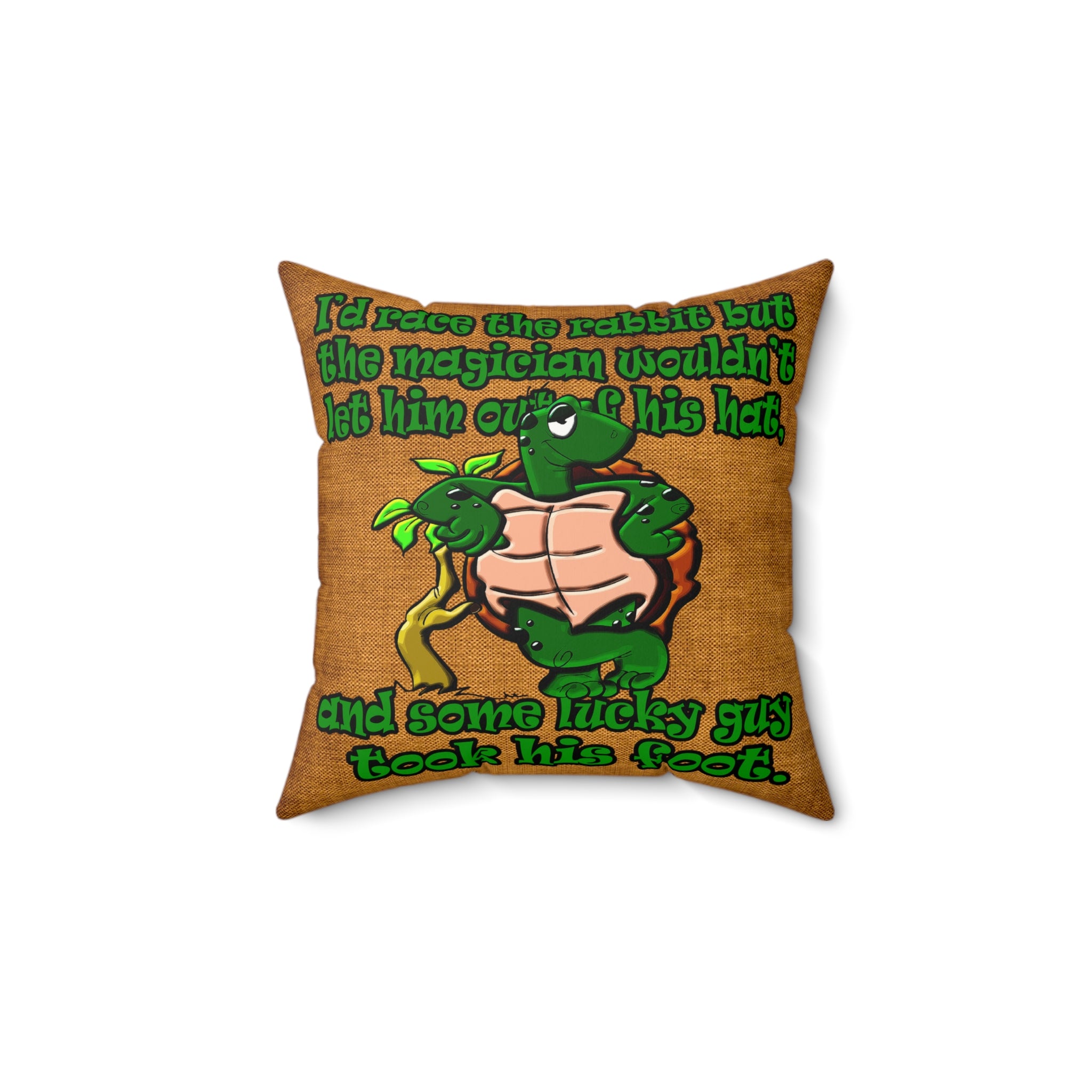 turtle race - Faux Suede Square Pillow - (dichromatic brown papyrus)