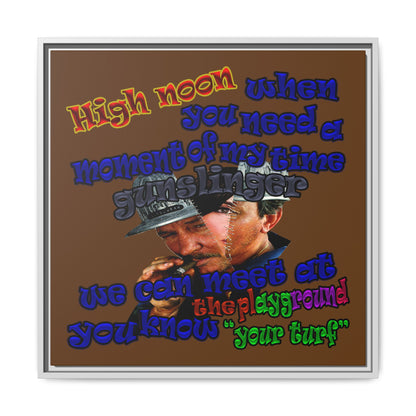 high noon - framed canvas art (brown)