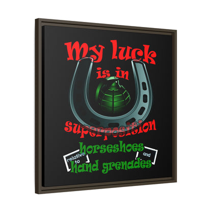 my luck - framed canvas art (black)