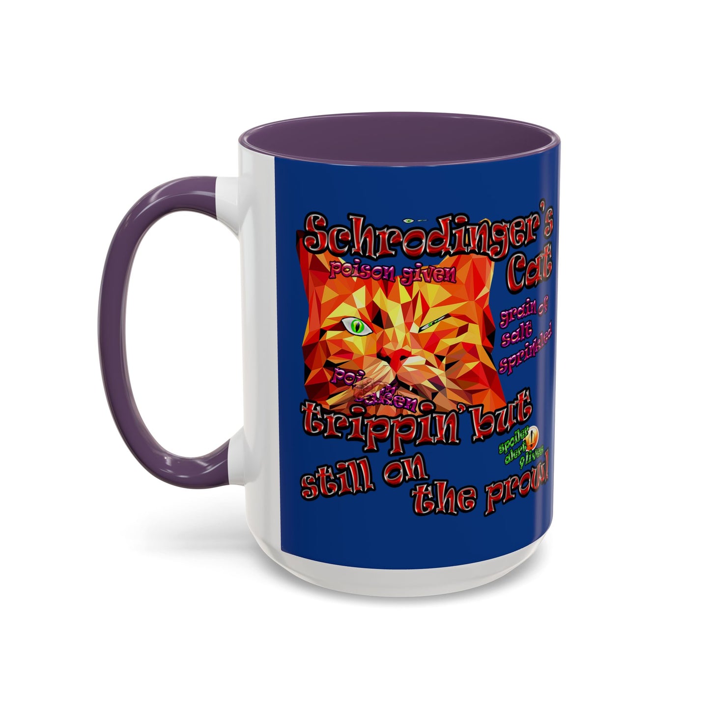 schrodinger's cat - Accent Mug (dark blue)
