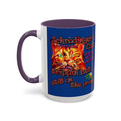 schrodinger's cat - Accent Mug (dark blue)