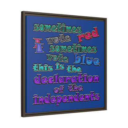 declaration of the independents - framed canvas art (dark blue)